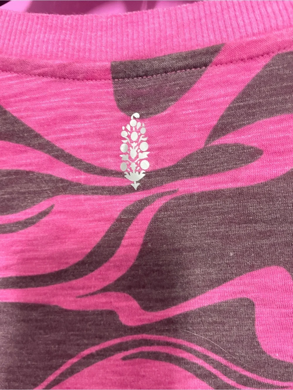 Free People Pink and Gray Wave-Print Tank Top
